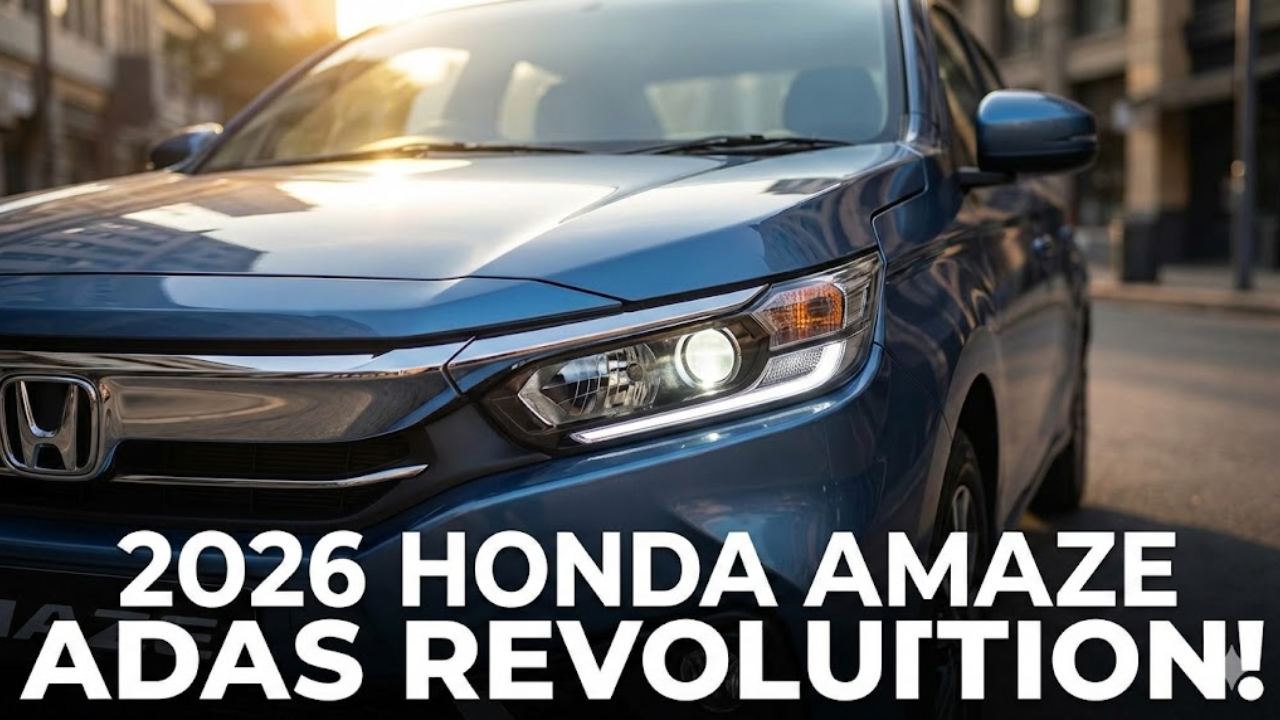 New Honda Amaze 2026 front look with ADAS features