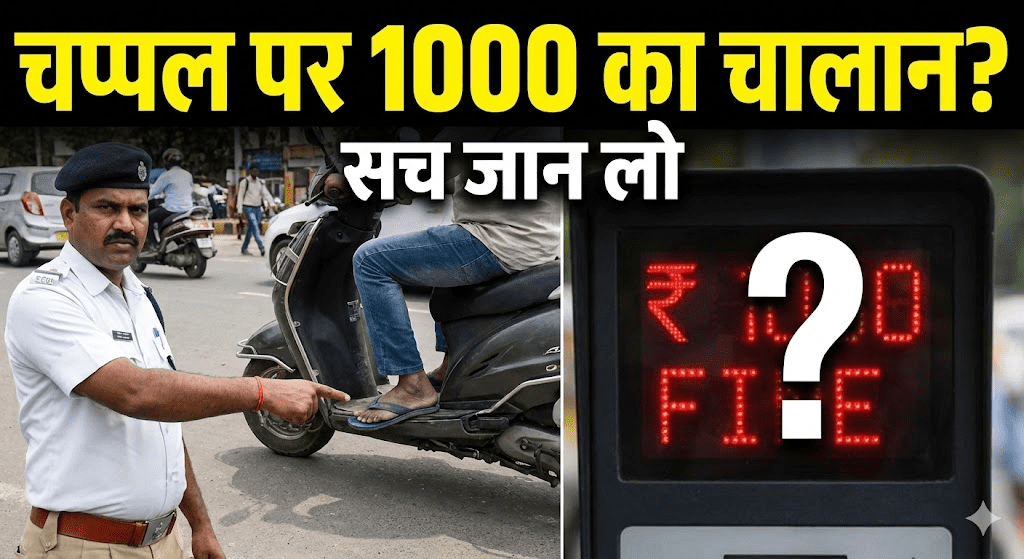 चप्पल (Slippers) पहनकर गाड़ी चलाने पर कटेगा ₹1000 का चालान